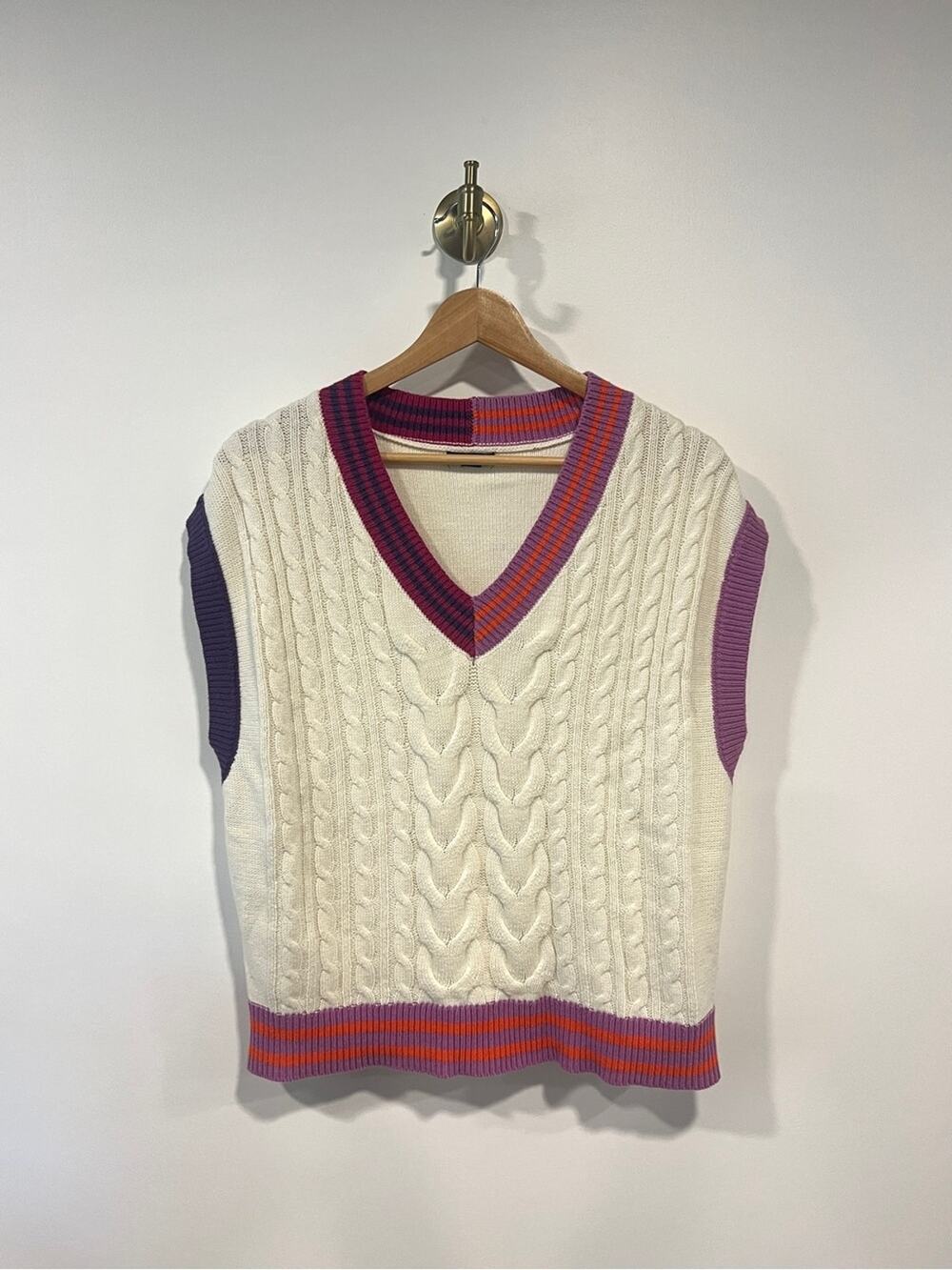 Wild Fable Cableknit Sweater Vest Purple